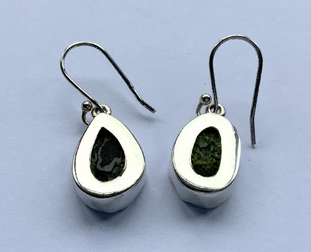 pair sterling silver geode earrings